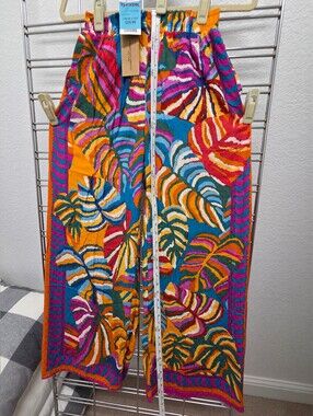 Christian Siriano Colorful Tropical Print Wide-Leg Skirt - Multicolor